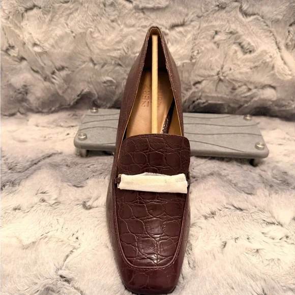 Naturalizer Wynrie Merlot (dark brown/burgundy) Croc Bit Block Heel Pump 8.5M - Picture 7 of 12